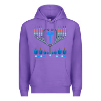 Purple jewish hanukkah chanukah doctor medical menorah  gifts Premium Hoodie - trangStudio