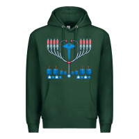 Sports Green jewish hanukkah chanukah doctor medical menorah  gifts Premium Hoodie - trangStudio
