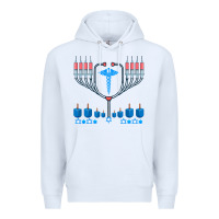 White jewish hanukkah chanukah doctor medical menorah  gifts Premium Hoodie - trangStudio