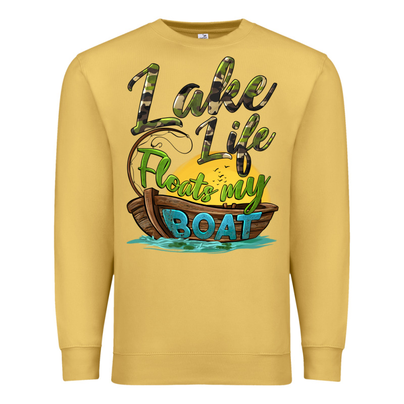 Lake Life Floats My Boat Premium Sweatshirt by BarkalooDesign | Teevron