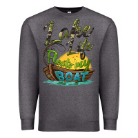Charcoal Heather lake life floats my boat Premium Sweatshirt - BarkalooDesign