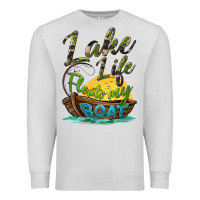Dove Grey lake life floats my boat Premium Sweatshirt - BarkalooDesign