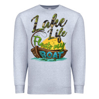 Heather Grey lake life floats my boat Premium Sweatshirt - BarkalooDesign