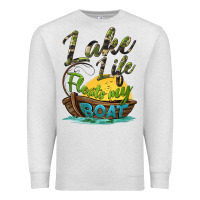 Oatmeal Heather lake life floats my boat Premium Sweatshirt - BarkalooDesign