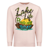 Pale Pink lake life floats my boat Premium Sweatshirt - BarkalooDesign