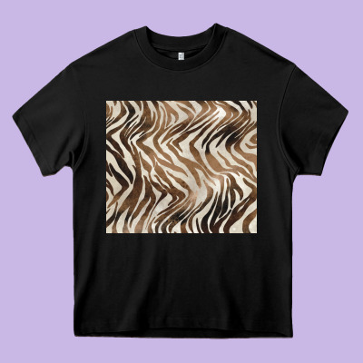 Brown Zebra Heavy Core Tee Designed By Barkaloodesign