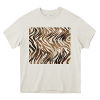 Cream brown zebra Heavy Core Tee - BarkalooDesign