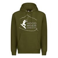 Army Green Kiteboarding Hood River Oregon, Kitesurfing Premium Hoodie - trangStudio