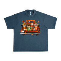Midnight Navy coffee cups truck Urban Heavy Tee - CowGirlArtShop