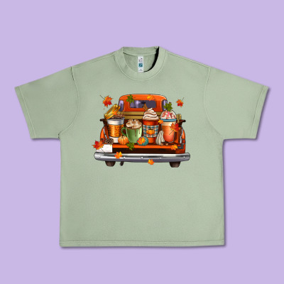 Coffee Cups Truck Urban Heavy Tee Designed By Cowgirlartshop
