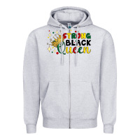 Heather Grey strong black queen Zipper Hoodie - Artiststas