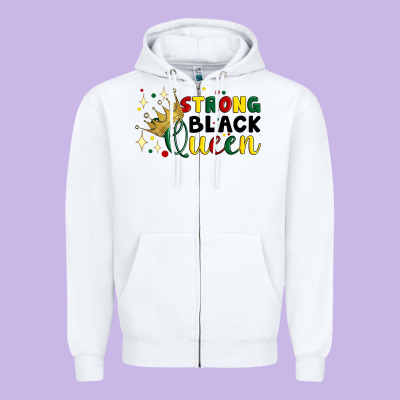 Strong Black Queen Zipper Hoodie Designed By Artiststas