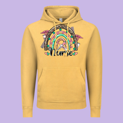 Nurse Rainbow Vintage Hoodie Designed By Cowgirlartshop