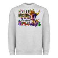 Heather Grey real dragon through christmas Heavyweight Sweatshirt - CowhideDigitalArt