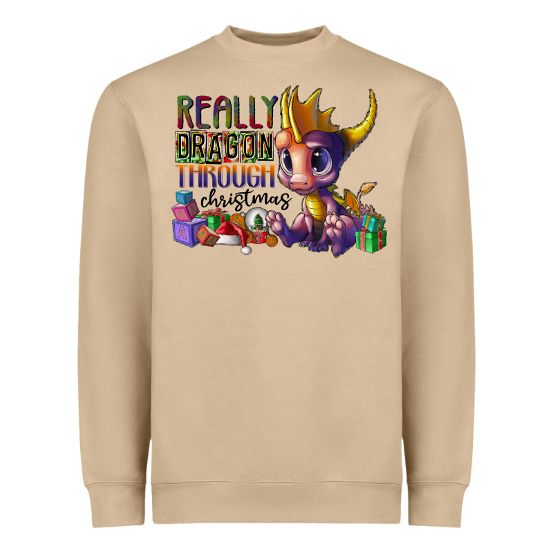 Real Dragon Through Christmas Heavyweight Sweatshirt by CowhideDigitalArt | Teevron