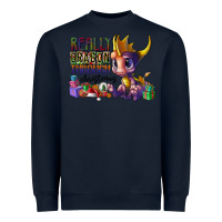 Navy real dragon through christmas Heavyweight Sweatshirt - CowhideDigitalArt