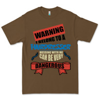 Cacao I belong to a HAIRDRESSER warning job funny partner Premium Tee - Bettercallsaul