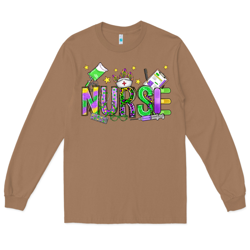 Mardi Gras Nurse Long Sleeve Tee by OliviaCreatesArt | Teevron