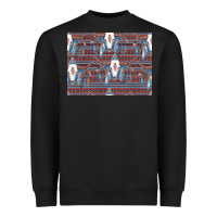 Black Bull Skull Pattern Heavyweight Sweatshirt - CowhideDigitalArt
