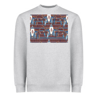 Heather Grey Bull Skull Pattern Heavyweight Sweatshirt - CowhideDigitalArt