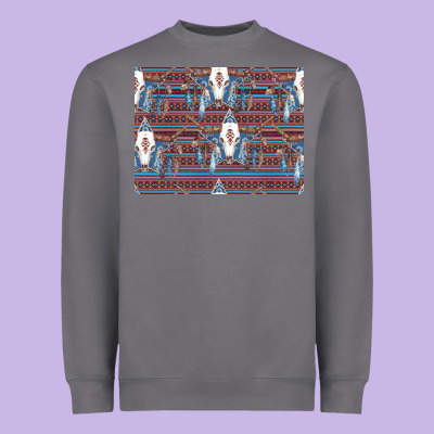 Bull Skull Pattern Heavyweight Sweatshirt Designed By Cowhidedigitalart
