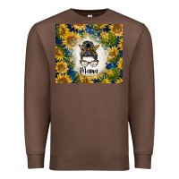 Chestnut sunflowers messy bun mama Premium Sweatshirt - BarkalooDesign