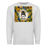 Dove Grey sunflowers messy bun mama Premium Sweatshirt - BarkalooDesign