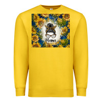 Lemon sunflowers messy bun mama Premium Sweatshirt - BarkalooDesign