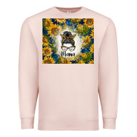 Pale Pink sunflowers messy bun mama Premium Sweatshirt - BarkalooDesign