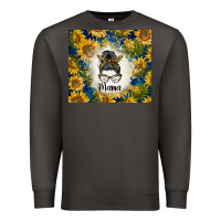 Smoke sunflowers messy bun mama Premium Sweatshirt - BarkalooDesign