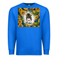 True Royal sunflowers messy bun mama Premium Sweatshirt - BarkalooDesign