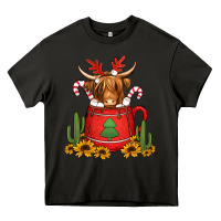 Asphalt hot coco christmas highland cow Heavy Core Tee - Jasminsmagicworld