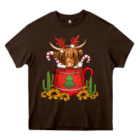 Chocolate Brown hot coco christmas highland cow Heavy Core Tee - Jasminsmagicworld