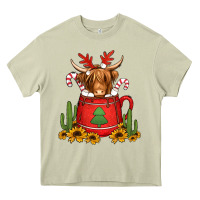 Mossy hot coco christmas highland cow Heavy Core Tee - Jasminsmagicworld
