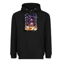 Black halloween dancing skeletons stars Heavyweight Hoodie - BarkalooDesign