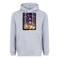 Heather Grey halloween dancing skeletons stars Heavyweight Hoodie - BarkalooDesign