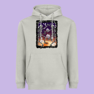 Halloween Dancing Skeletons Stars Heavyweight Hoodie Designed By Barkaloodesign