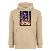 Mushroom halloween dancing skeletons stars Heavyweight Hoodie - BarkalooDesign