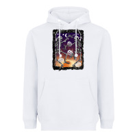 White halloween dancing skeletons stars Heavyweight Hoodie - BarkalooDesign