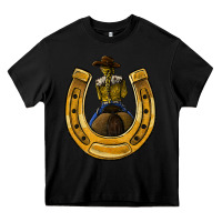Black horseshoe and cowgirl Heavy Core Tee - JahusDesignShop