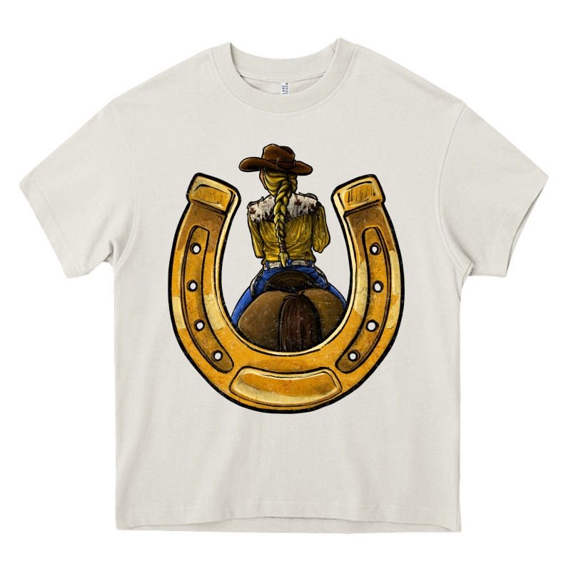 Horseshoe And Cowgirl Heavy Core Tee by JahusDesignShop | Teevron