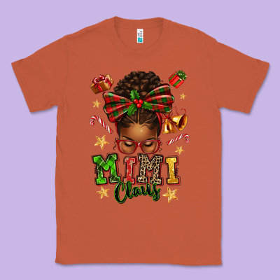 Mimi Claus Afro Messy Bun Classic Tee Designed By Texasbilliewilder