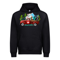 Black lvn nurse truck with cactus and sunflowers Urban Hoodie - AdoDesignShop