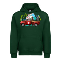 Forest Green lvn nurse truck with cactus and sunflowers Urban Hoodie - AdoDesignShop