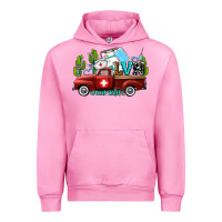 Fuchsia Pink lvn nurse truck with cactus and sunflowers Urban Hoodie - AdoDesignShop