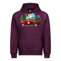 Mauve Wine lvn nurse truck with cactus and sunflowers Urban Hoodie - AdoDesignShop