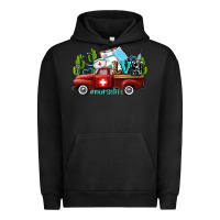 Pigment Black lvn nurse truck with cactus and sunflowers Urban Hoodie - AdoDesignShop