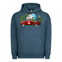 Pigment Midnight Navy lvn nurse truck with cactus and sunflowers Urban Hoodie - AdoDesignShop