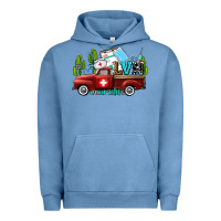 Pigment Pebble Blue lvn nurse truck with cactus and sunflowers Urban Hoodie - AdoDesignShop