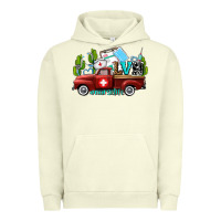 Pigment Pistachio lvn nurse truck with cactus and sunflowers Urban Hoodie - AdoDesignShop